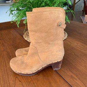 UGG Women Boot, Lynnea 3204 Tan Suede Sheepskin